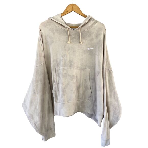 Nike Sweaters - Nike Oversized Sweatshirt Hoodie Light Camouflage Tie-Dye XXL Pullover Tan Cream